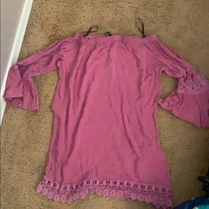 Off shoulder dress pink !!